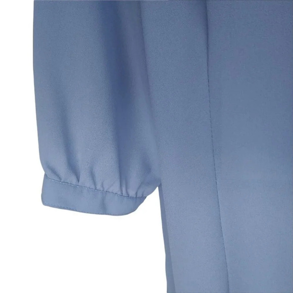 Claire France  3/4 Length Sleeve Button Down Blouse Blue 14 - Picture 5 of 9